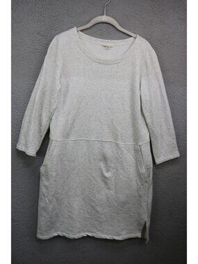 Eileen Fisher Sweatshirt 3/4 Sleeves Dress-Small/Petite-Pockets-Organic Cotton